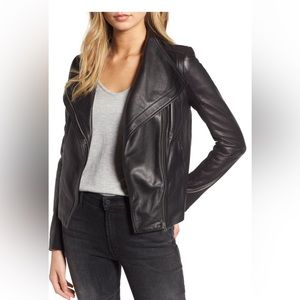 Chelsea28 Leather Moto Jacket Black Size Small